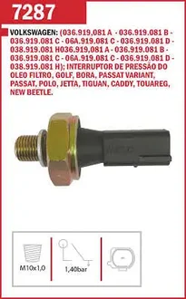 7287 Marflex Interruptor De Pressão Do óleo — GamaPeças